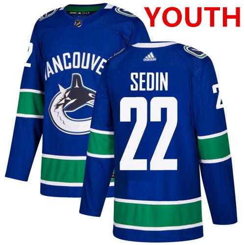 Youth Vancouver Canucks #22 Daniel Sedin Stitched Blue Third Adidas Jersey Dzhi->winnipeg jets->NHL Jersey